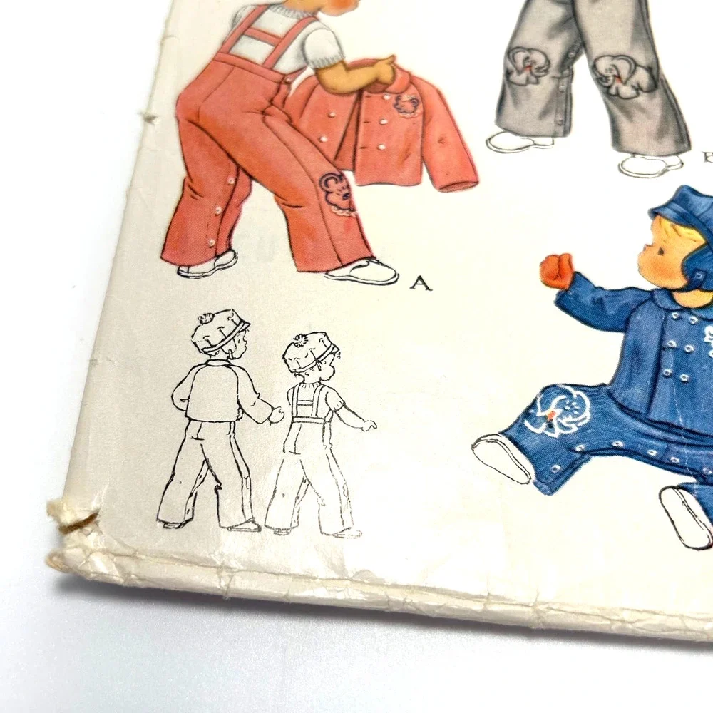 McCalls Vintage 1950's Pattern #1623 Toddlers Overalls, Jacket‎ and Cap Size 2